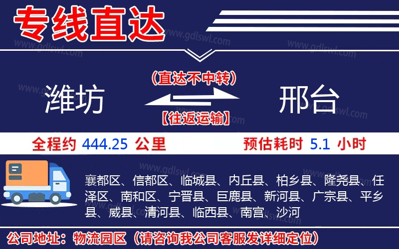 濰坊到邢臺(tái)物流公司